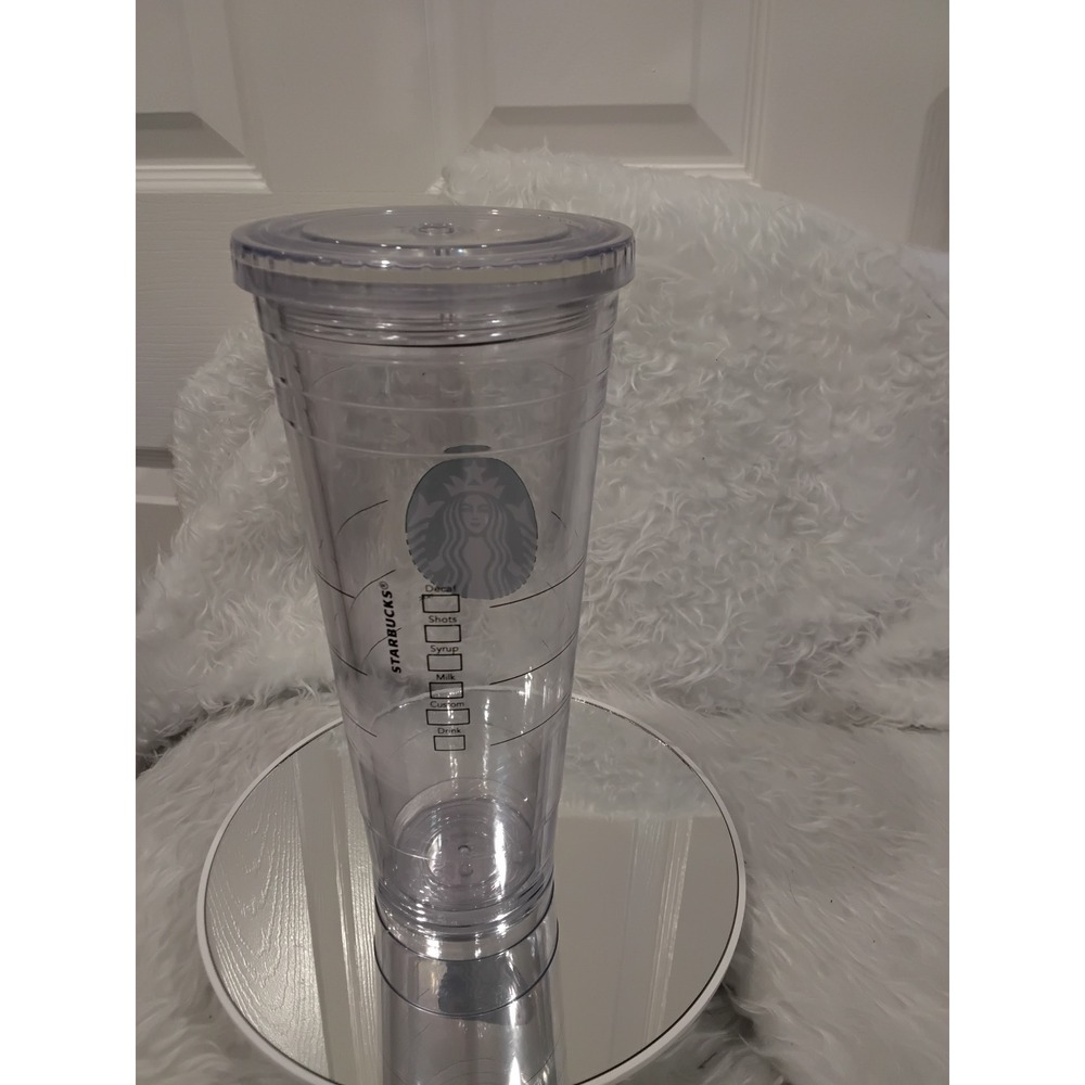 Starbucks Tumbler‎ Clear Plastic Reusable Cold Drink Cup Lid